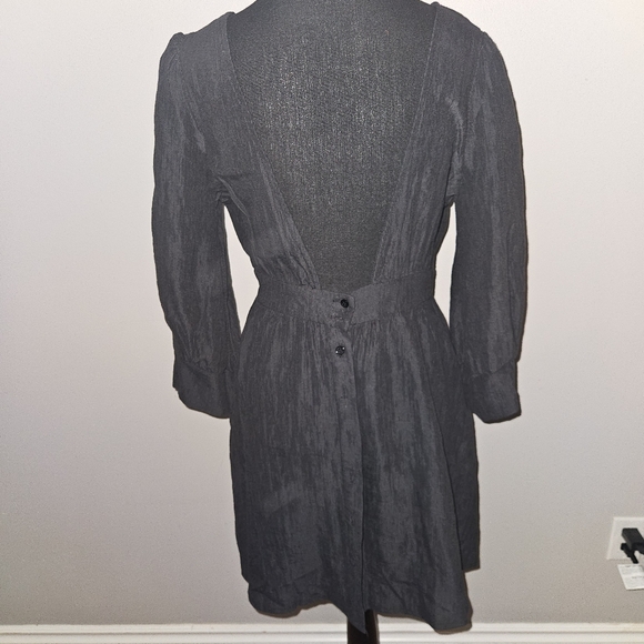 Airspace long sleeve open button up back midi peasantcore dark academia dress - Picture 2 of 14